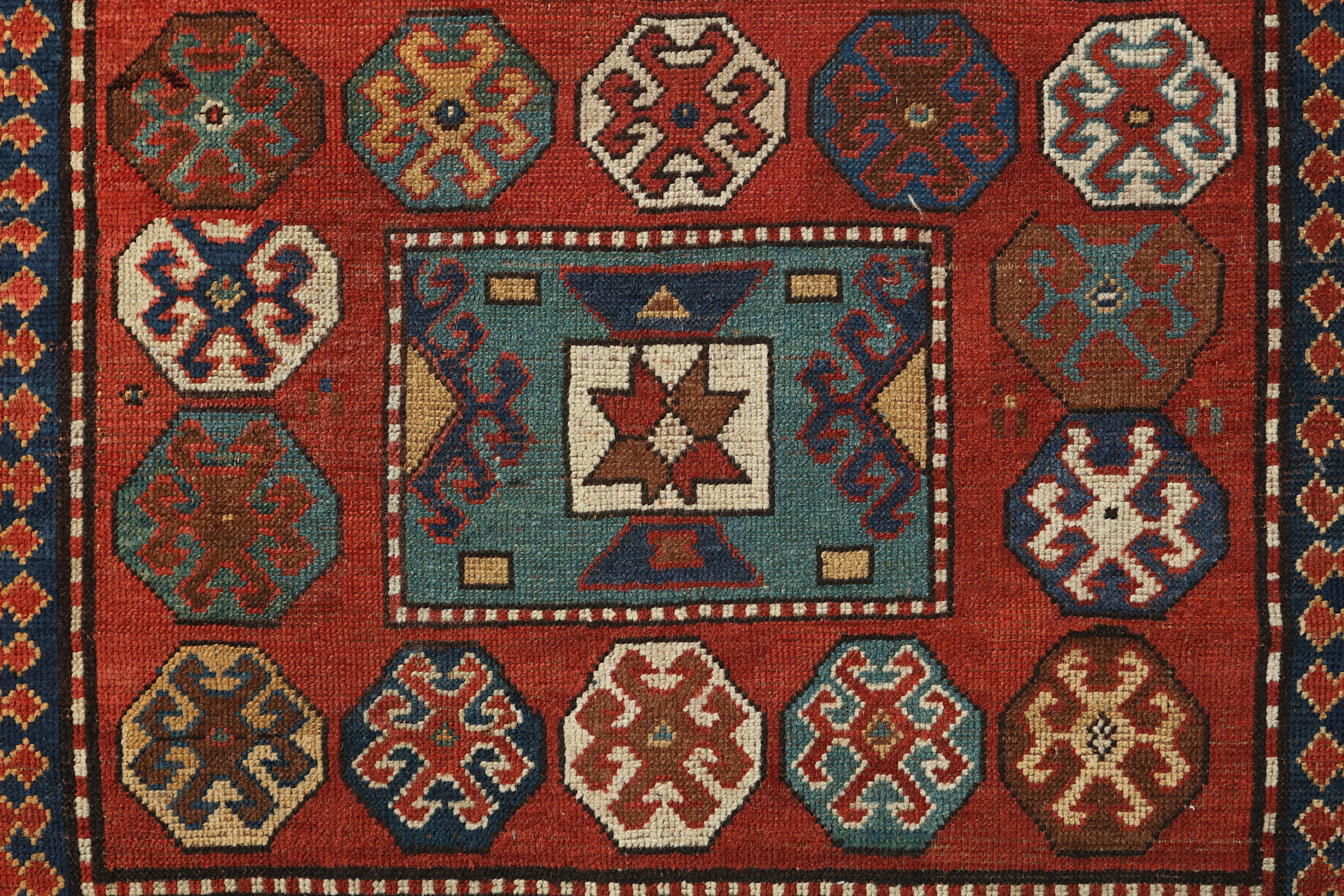 AN ANTIQUE BORJALU KAZAK RUG, SOUTH CAUCASUS - Image 4 of 7