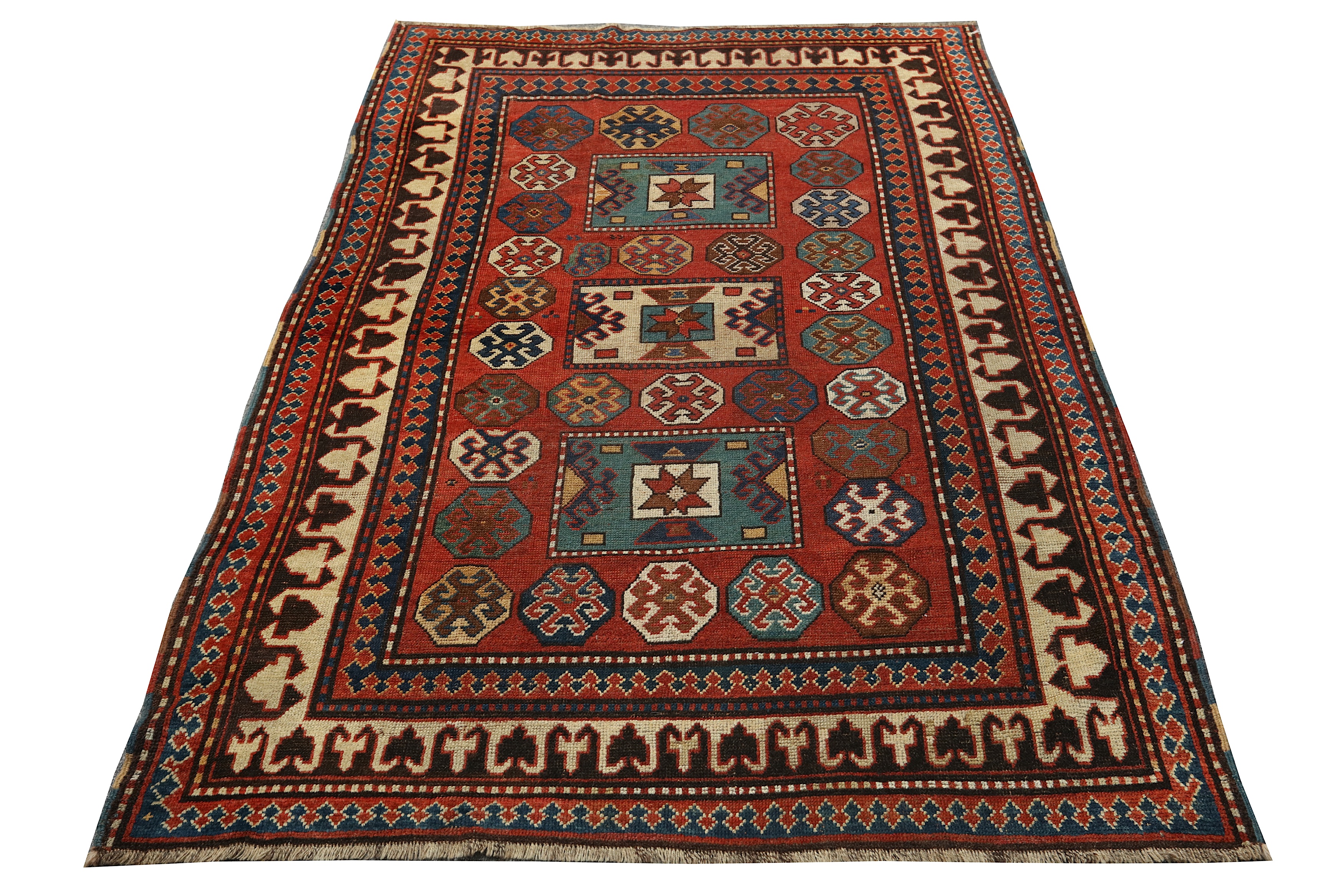 AN ANTIQUE BORJALU KAZAK RUG, SOUTH CAUCASUS - Image 2 of 7