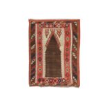 A FINE PART COTTON ANATOLIAN PRAYER KILIM, TURKEY