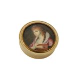 A late 18th / early 19th century French portrait miniature set ivory and tortoiseshell snuff box,