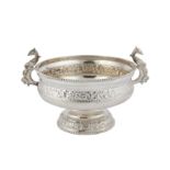 A late 20th century Indian silver twin handled bowl, Bombay circa 1998