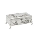 An early 20th century Chinese Export silver dressing table jewellery casket, Shanghai circa 1920