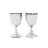 A pair of George III Irish sterling silver goblets, Dublin 1786 by Dennis Fray