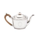 A George III sterling silver teapot, London 1799 by John Merry