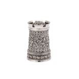 A late 19th century Anglo – Indian unmarked silver novelty chess piece pepper pot, Kutch circa 1880