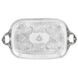 A George IV Old Sheffield Silver plate twin handled tray, Sheffield circa 1820