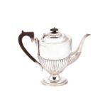 An Edwardian sterling silver coffee pot, Birmingham 1903 by Barker Brothers