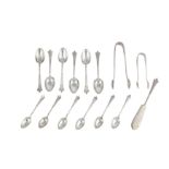 A George V sterling silver set of Albany pattern teaspoons, Sheffield 1911 by Mappin & Webb