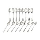 A mixed group of sterling silver teaspoons