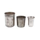 A Louis Philippe I French mid-19th century 950 standard silver tot or small beaker, Paris 1841-45