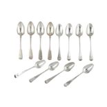 A mixed group of sterling silver teaspoons
