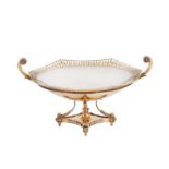 A George V parcel gilt sterling silver centrepiece or dessert stand, London 1911 by Carrington and