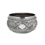 An early 20th century Burmese unmarked silver bowl, Rangoon circa 1910