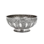 A mid-20th century Malay white metal bowl (batil), probably Kuala Lumpur circa 1940