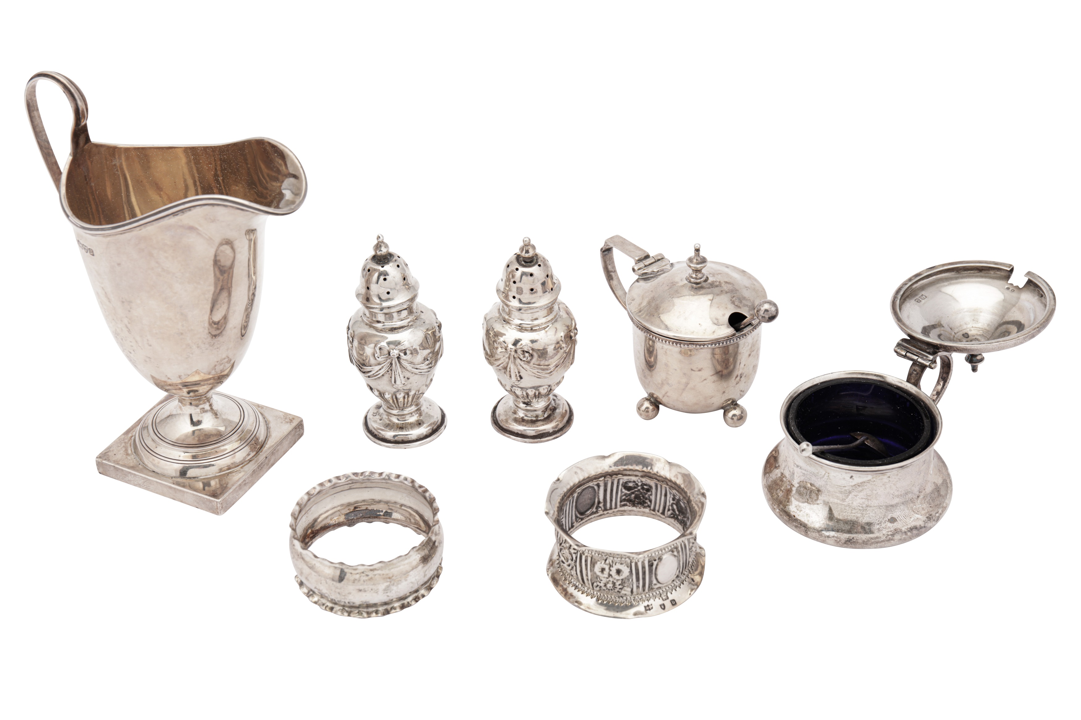 A mixed group of sterling silver items