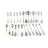 A mixed group of silver flatware