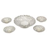 A set of early 20th century Dutch 830 standard silver dishes, Amsterdam 1925 by 2WV (untraced)