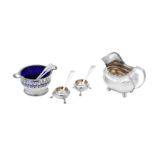 A mixed group of antique sterling silver, including a George III milk jug London 1811 by George