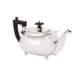 A George V sterling silver teapot, Birmingham 1927 by S Blanckensee & Son Ltd