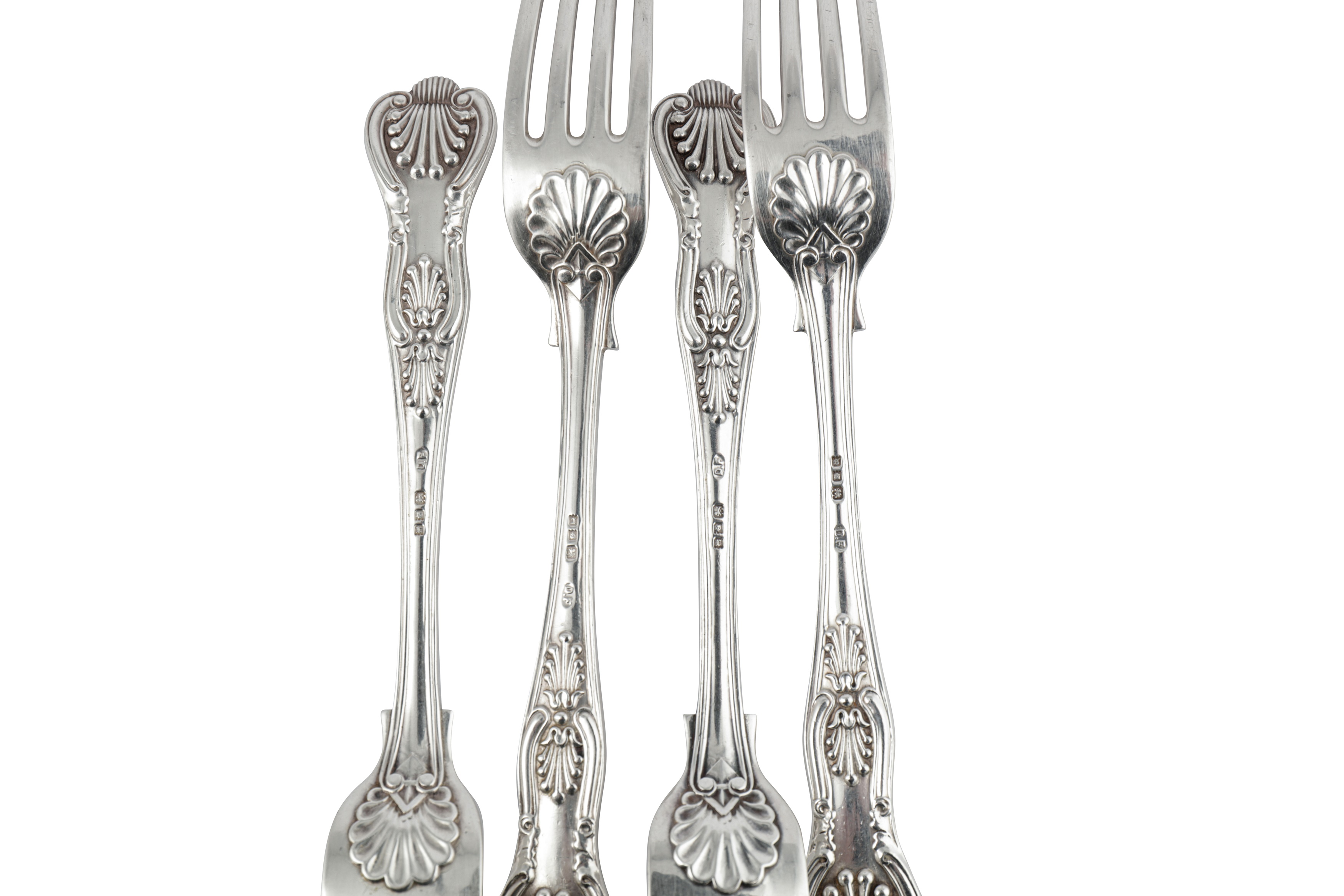 A set of ten George V sterling silver dessert forks, London 1932/33 by Josiah Williams & Co - Image 2 of 2