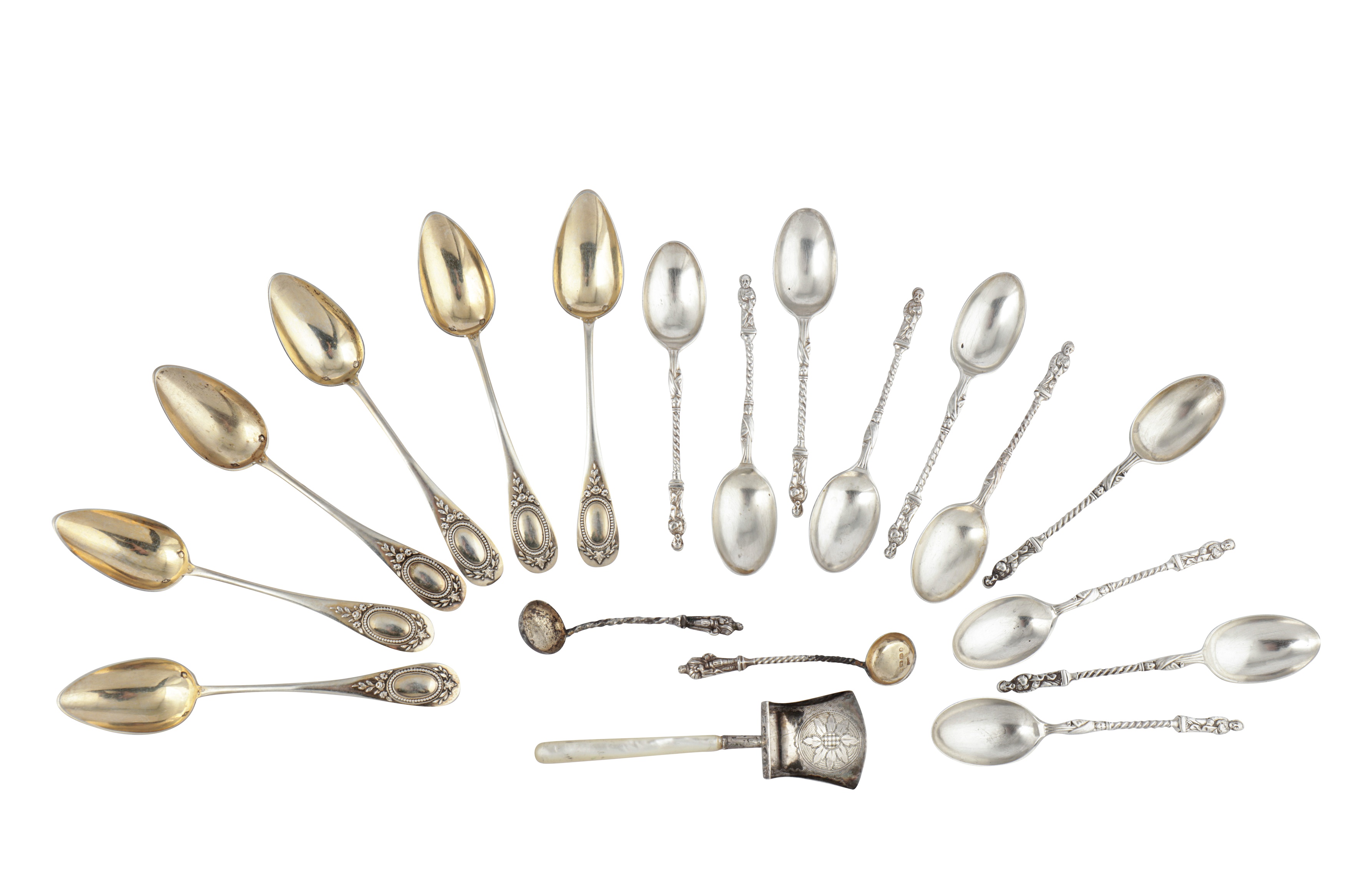 A mixed group of sterling silver flatware