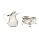 An early 20th century Italian 800 standard silver sugar bowl and milk jug, Milan 1934-44 maker 11