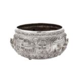 A mid-20th century Thai unmarked silver bowl, Chiang Mai circa 1950