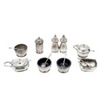 A George V sterling silver Art Deco cruet set, Sheffield 1925 by Richard Richardson