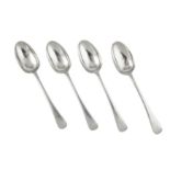 West Kent Militia – A set of four Edwardian sterling silver tablespoons, London 1903 by Jackson and