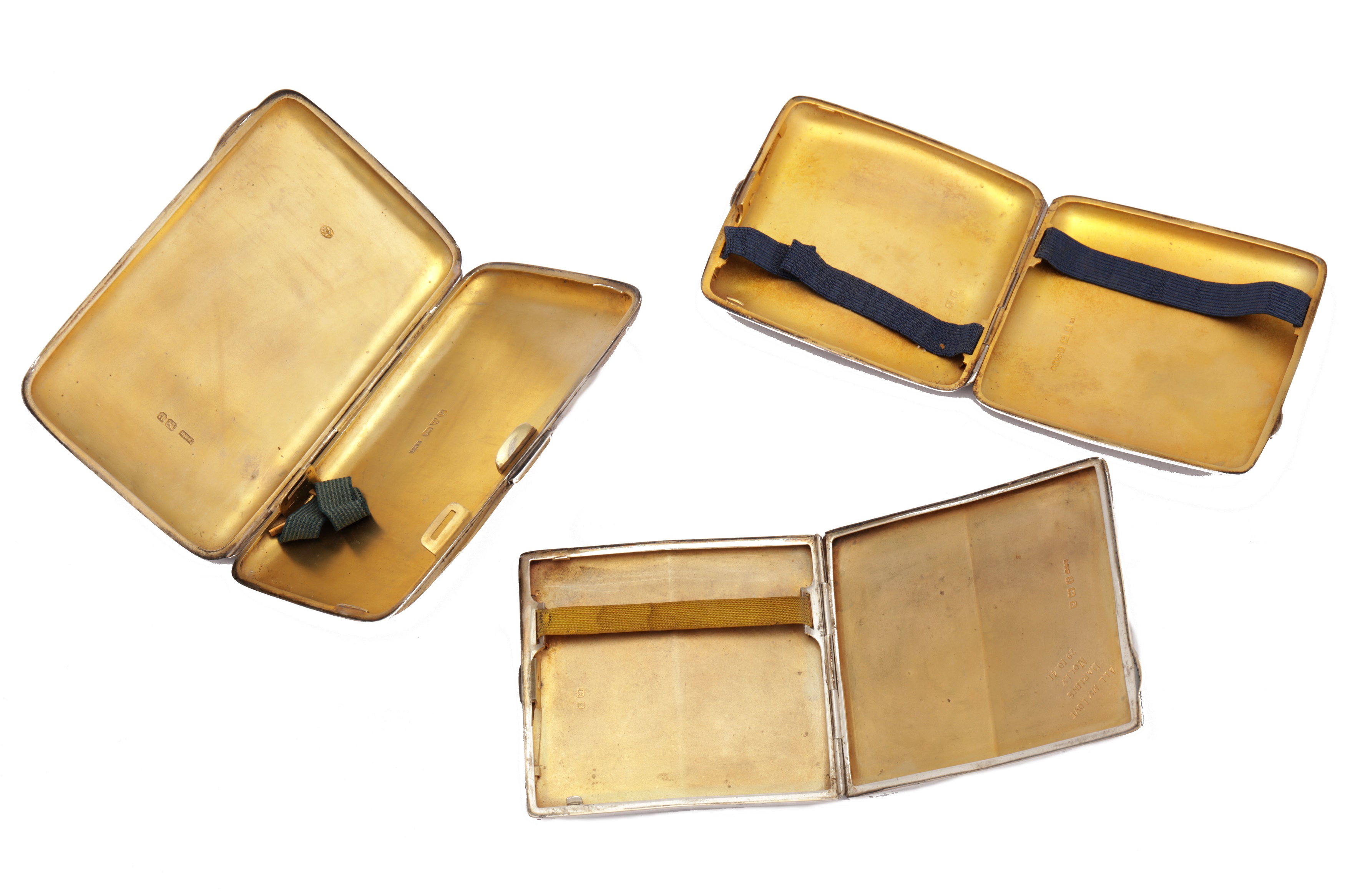 A mixed group of sterling silver cigarette cases - Image 2 of 4