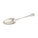 A George I sterling silver tablespoon, London 1726 by James Wilks