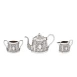 An early to mid- 20th century Anglo – Indian silver three-piece tea service, Bombay circa 1940