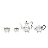 An Edwardian sterling silver four-piece tea and coffee service, Birmingham 1905 by Mappin and Webb