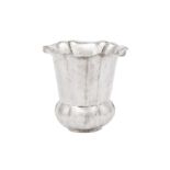 A mid-20th century Italian 800 standard silver vase, Brindisi 1944-68 stamped Battuto A Mano