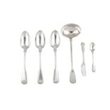 A mixed group of sterling silver flatware