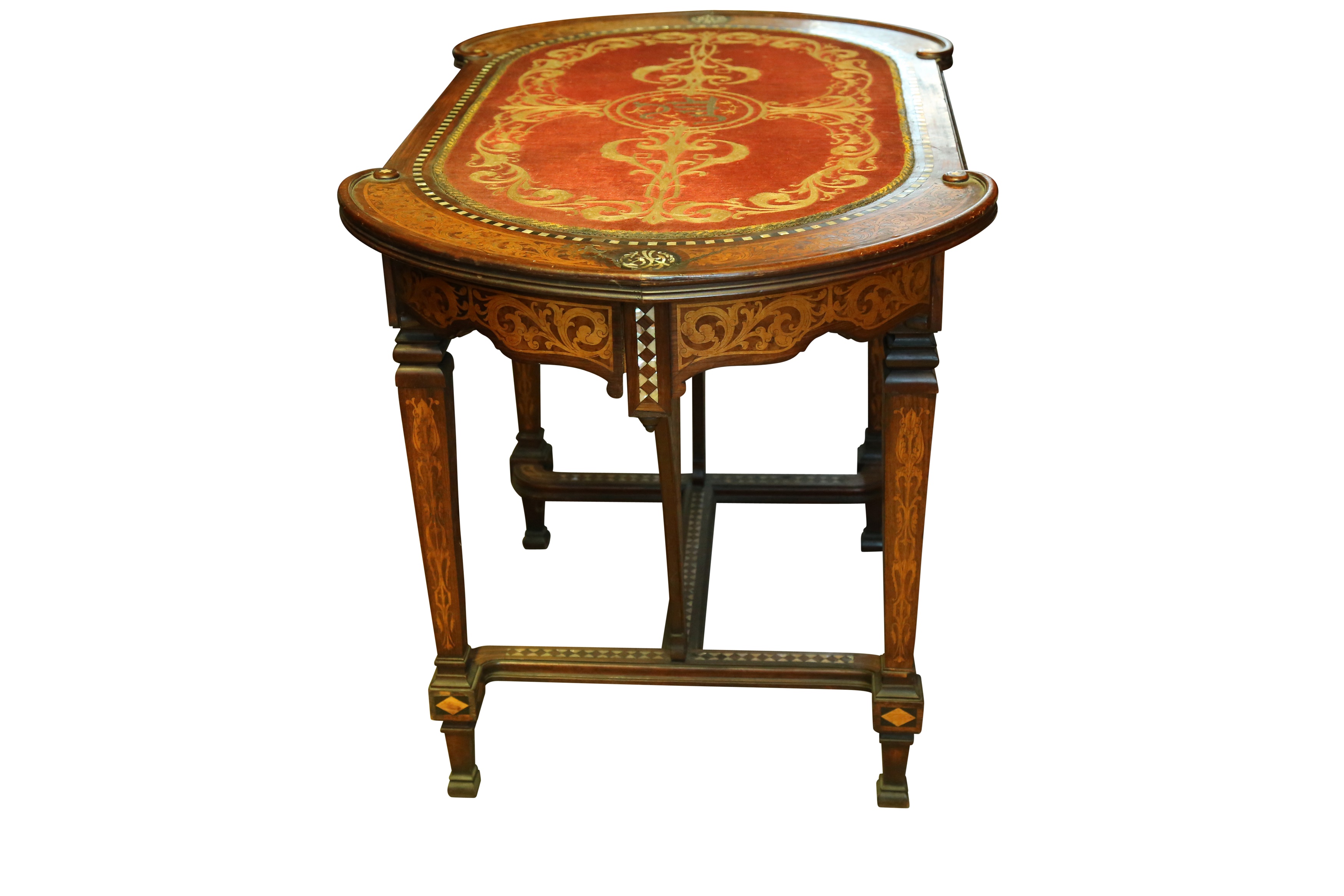 λ A SET OF MOTHER-OF-PEARL-INLAID WOODEN CHAIRS AND TABLE MADE FOR THE EXPORT MARKET - Image 7 of 8