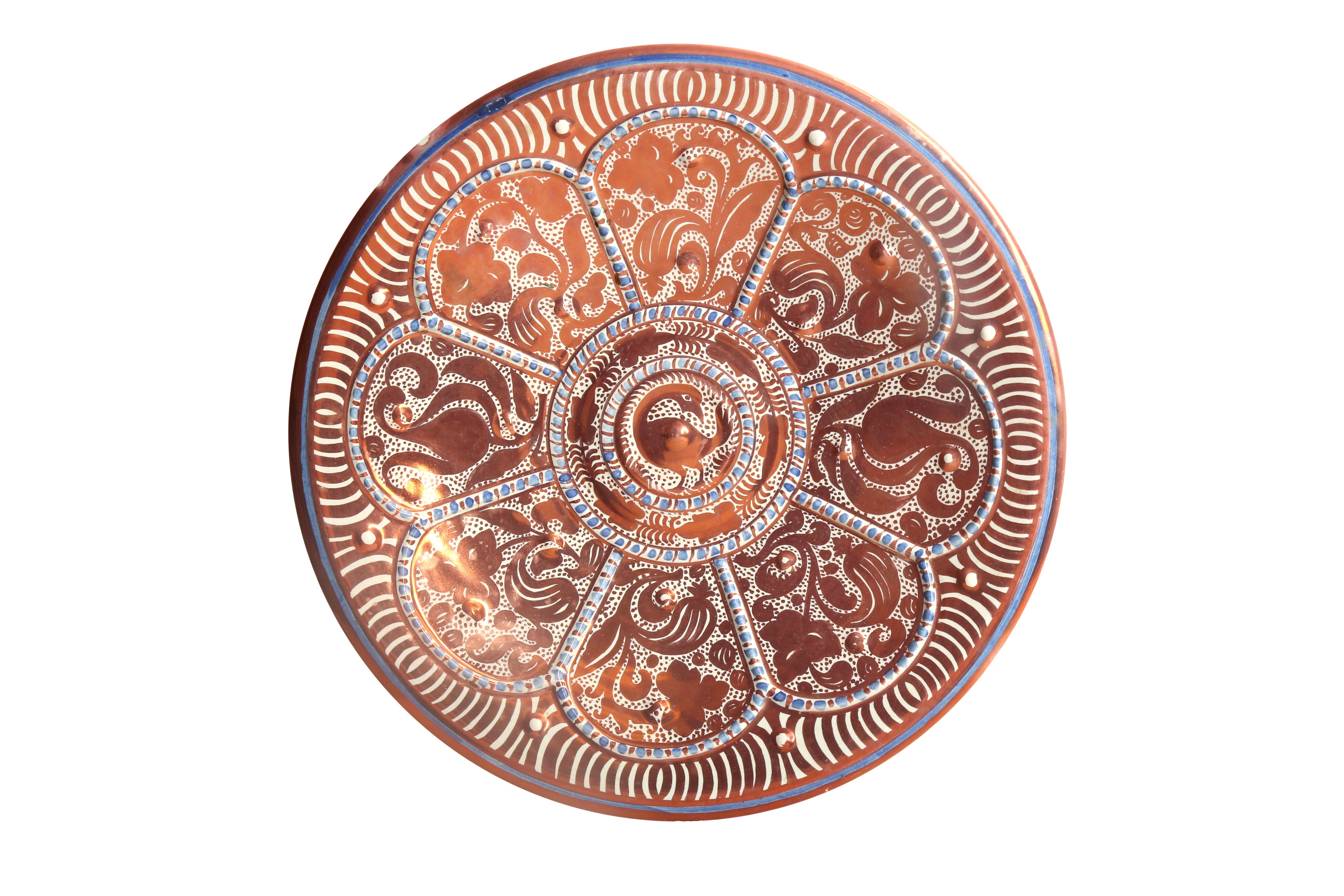 A RUBY COPPER-LUSTRE POTTERY CHARGER