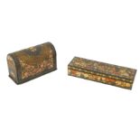 TWO KASHMIRI LACQUERED PAPIER-MÂCHÉ LIDDED BOXES