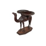 AN ANGLO-INDIAN CARVED HARDWOOD OCCASIONAL CAMEL TABLE