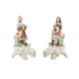 A PAIR OF FRENCH PORCELAIN OTTOMAN FIGURES