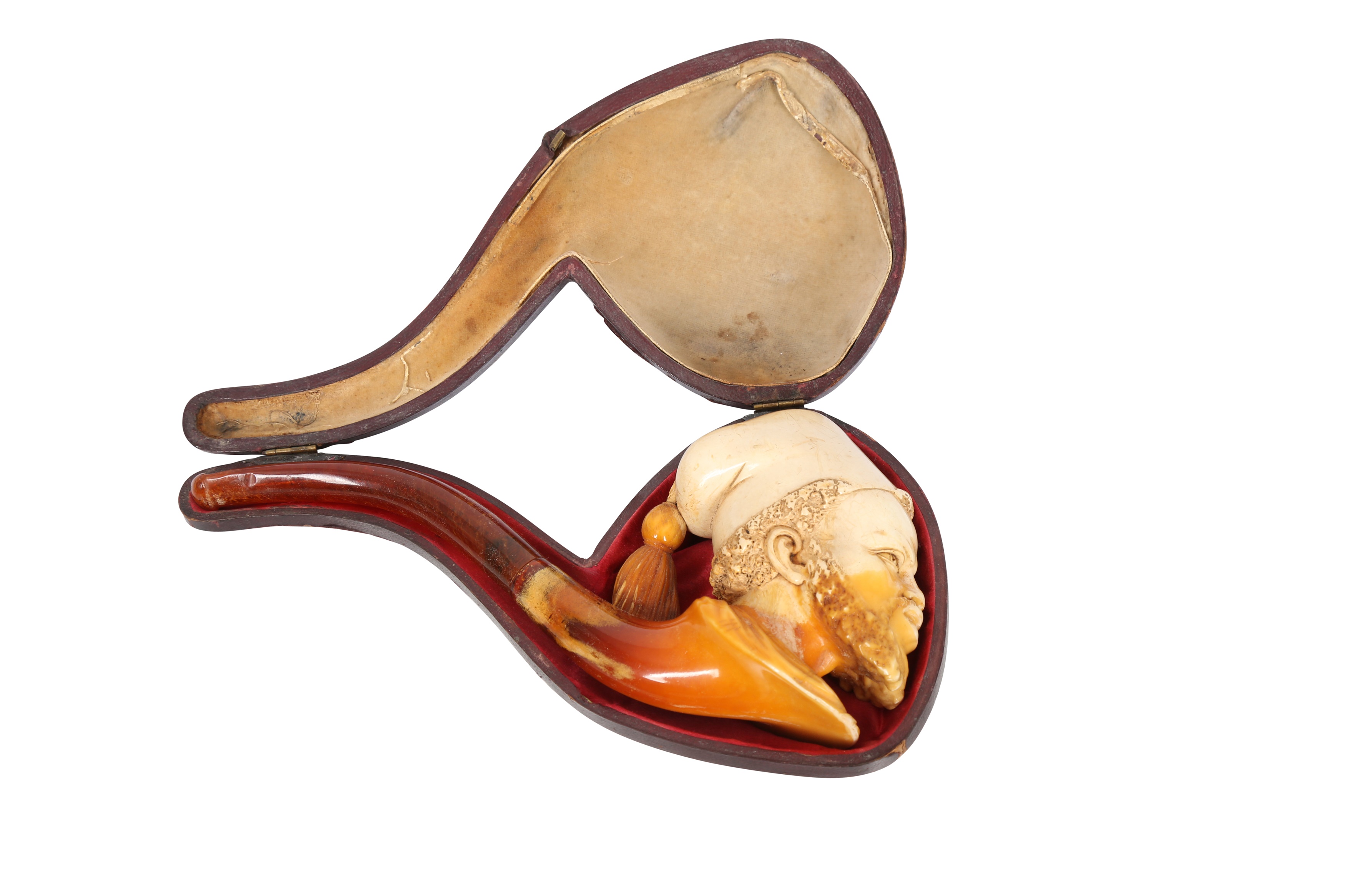 A CASED MEERSCHAUM PIPE WITH A TURKISH PASHA'S HEAD - Image 4 of 6