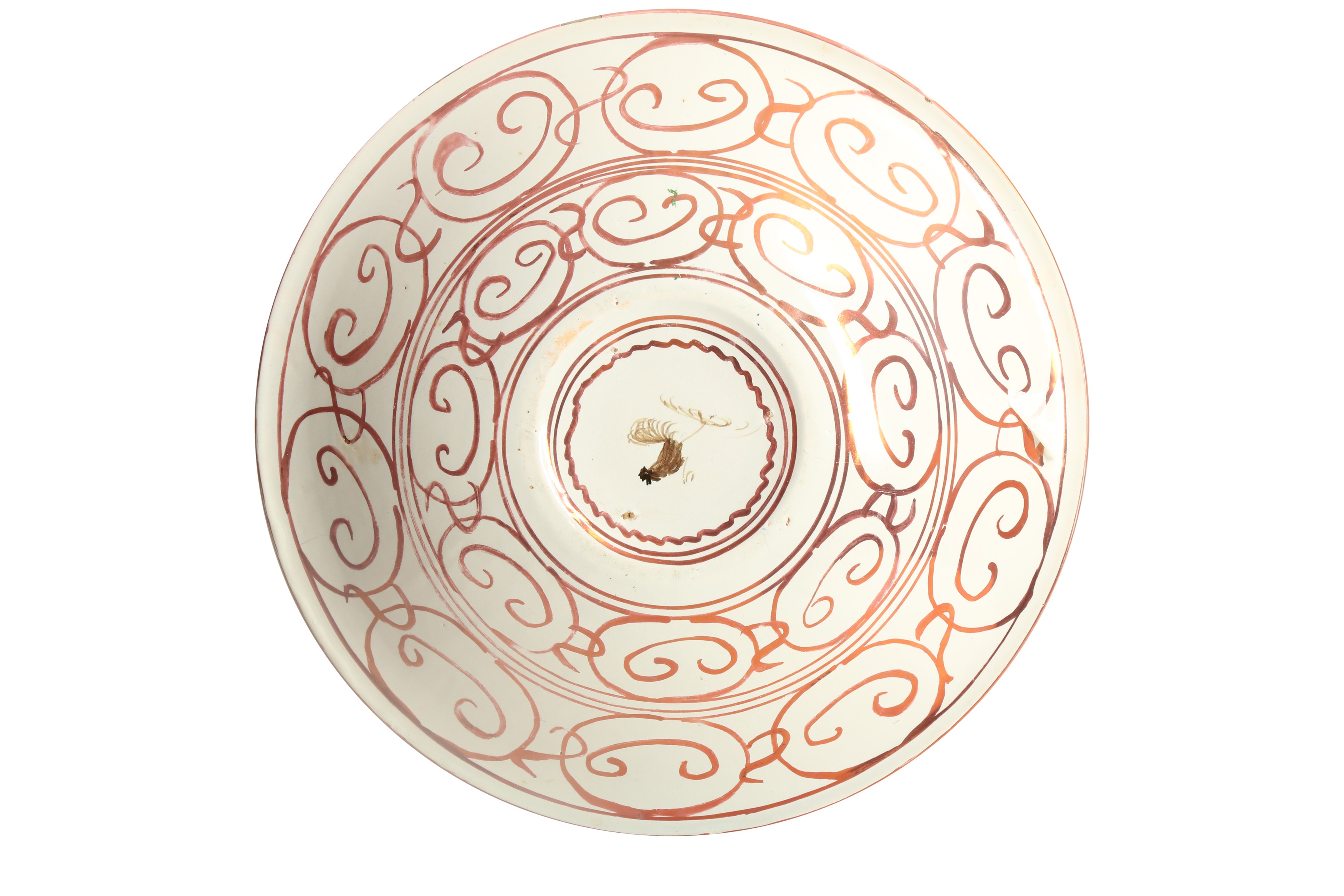 A RUBY COPPER-LUSTRE POTTERY CHARGER - Image 2 of 2