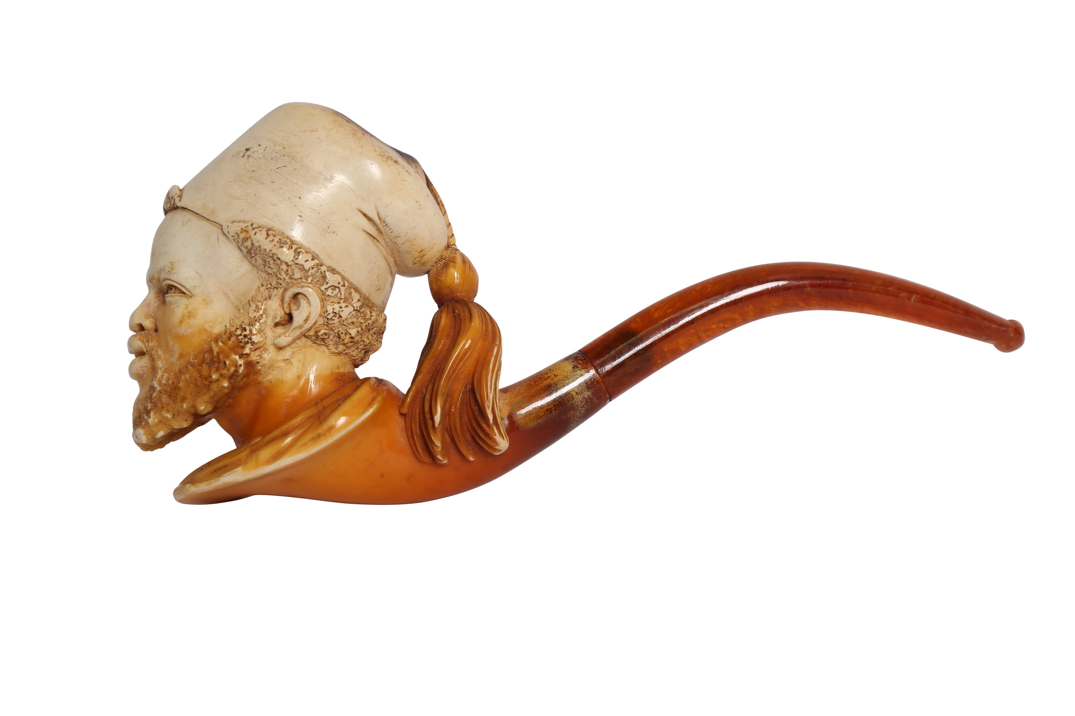 A CASED MEERSCHAUM PIPE WITH A TURKISH PASHA'S HEAD - Image 3 of 6