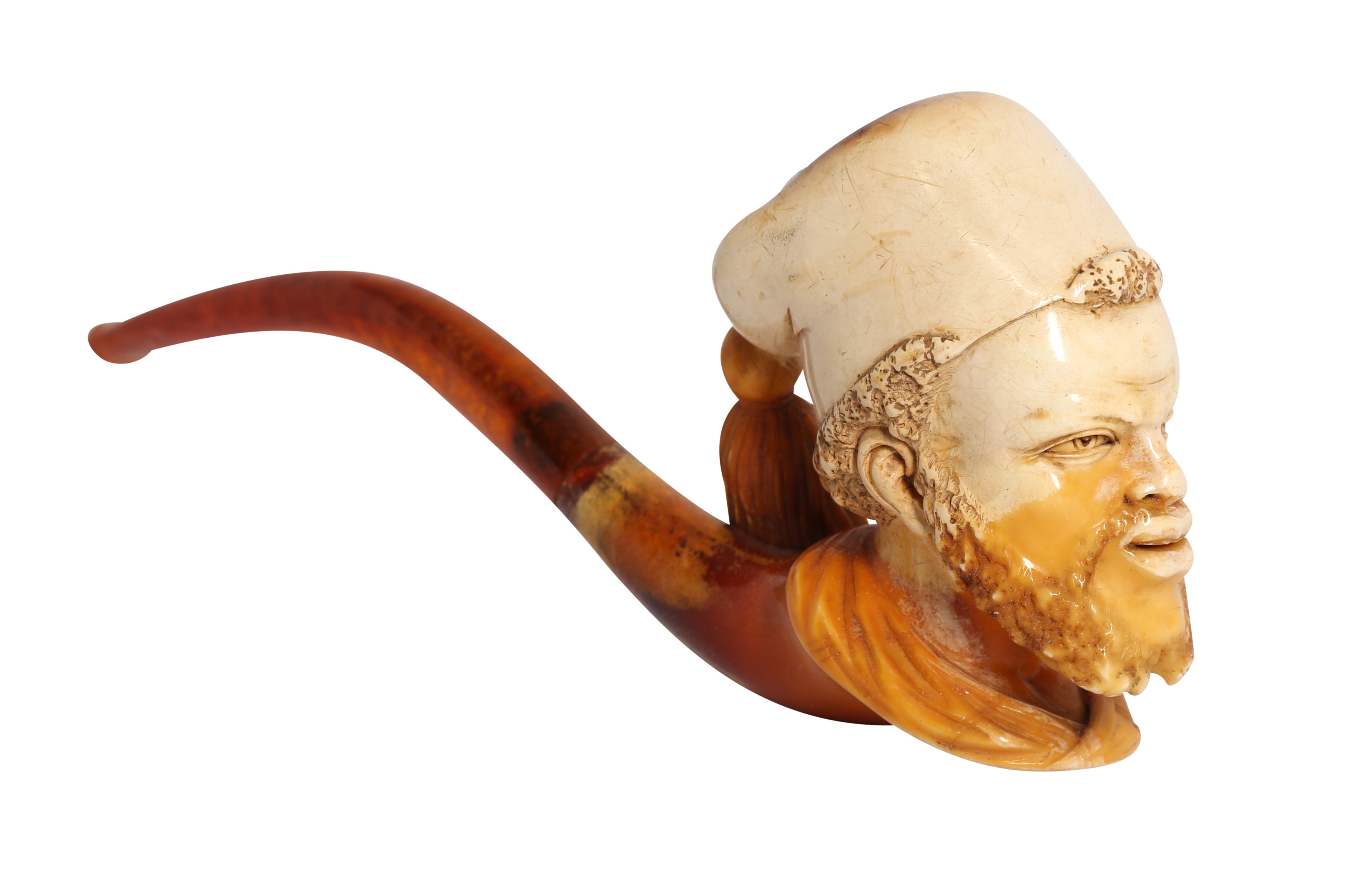 A CASED MEERSCHAUM PIPE WITH A TURKISH PASHA'S HEAD