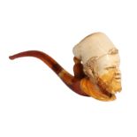 A CASED MEERSCHAUM PIPE WITH A TURKISH PASHA'S HEAD