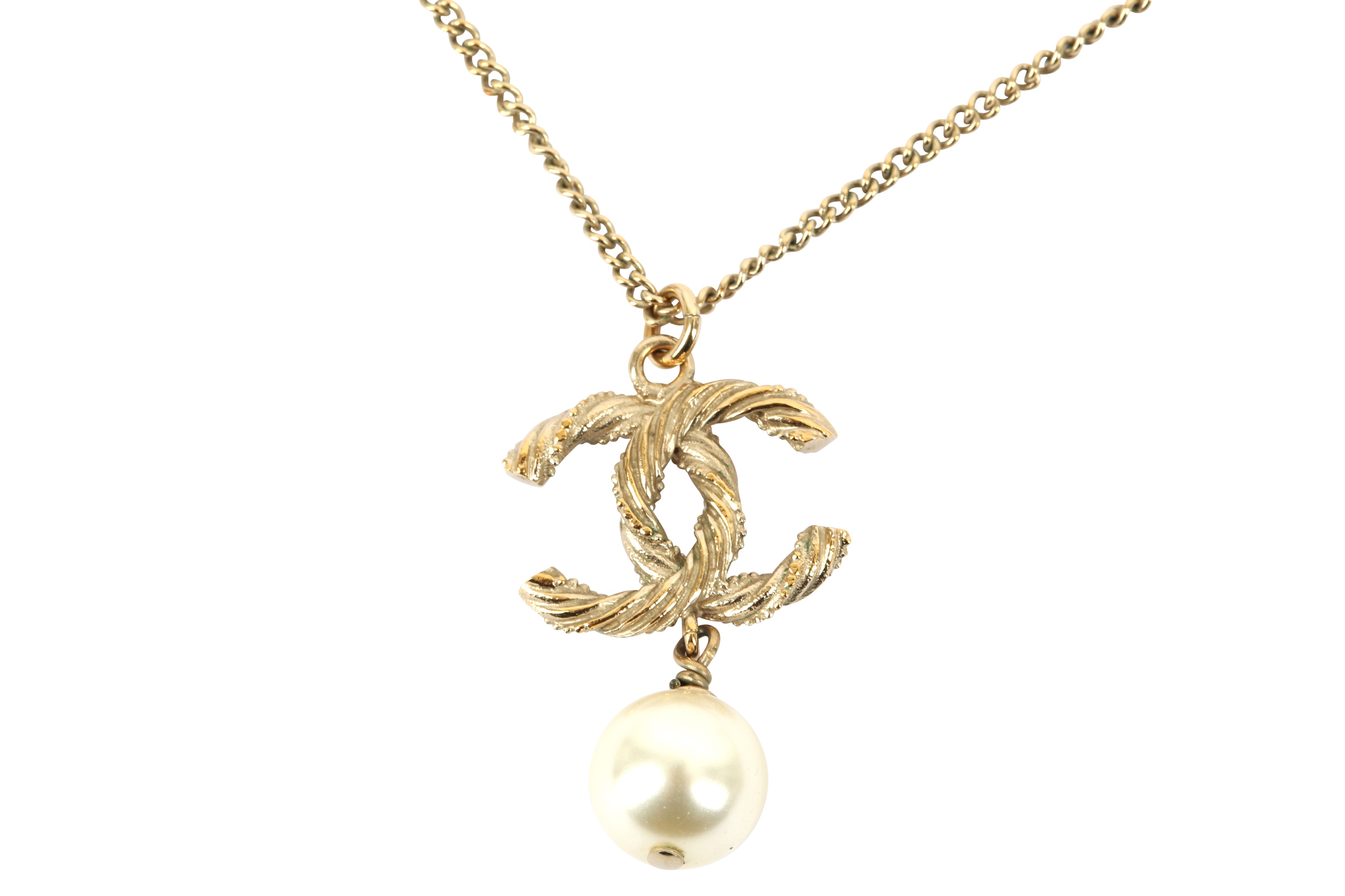 Chanel CC Crystal Logo Pearl Necklace - Image 2 of 3