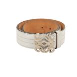 Loewe White Anagram Buckle Belt - Size 85