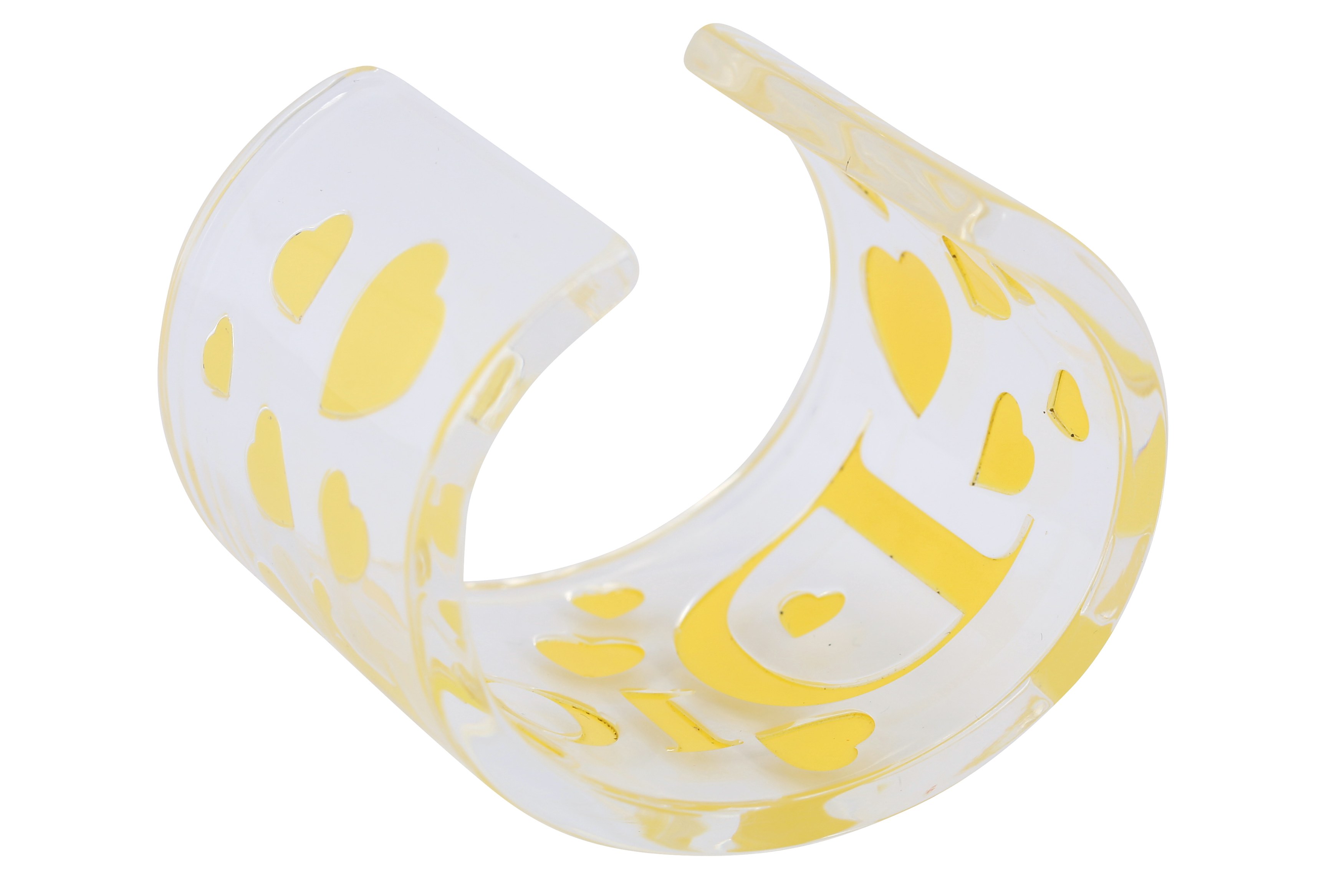 Christian Dior Yellow Transparent Lucite Cuff - Image 2 of 2