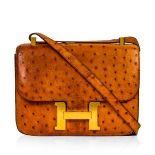 Hermes Cognac Ostrich Constance 23