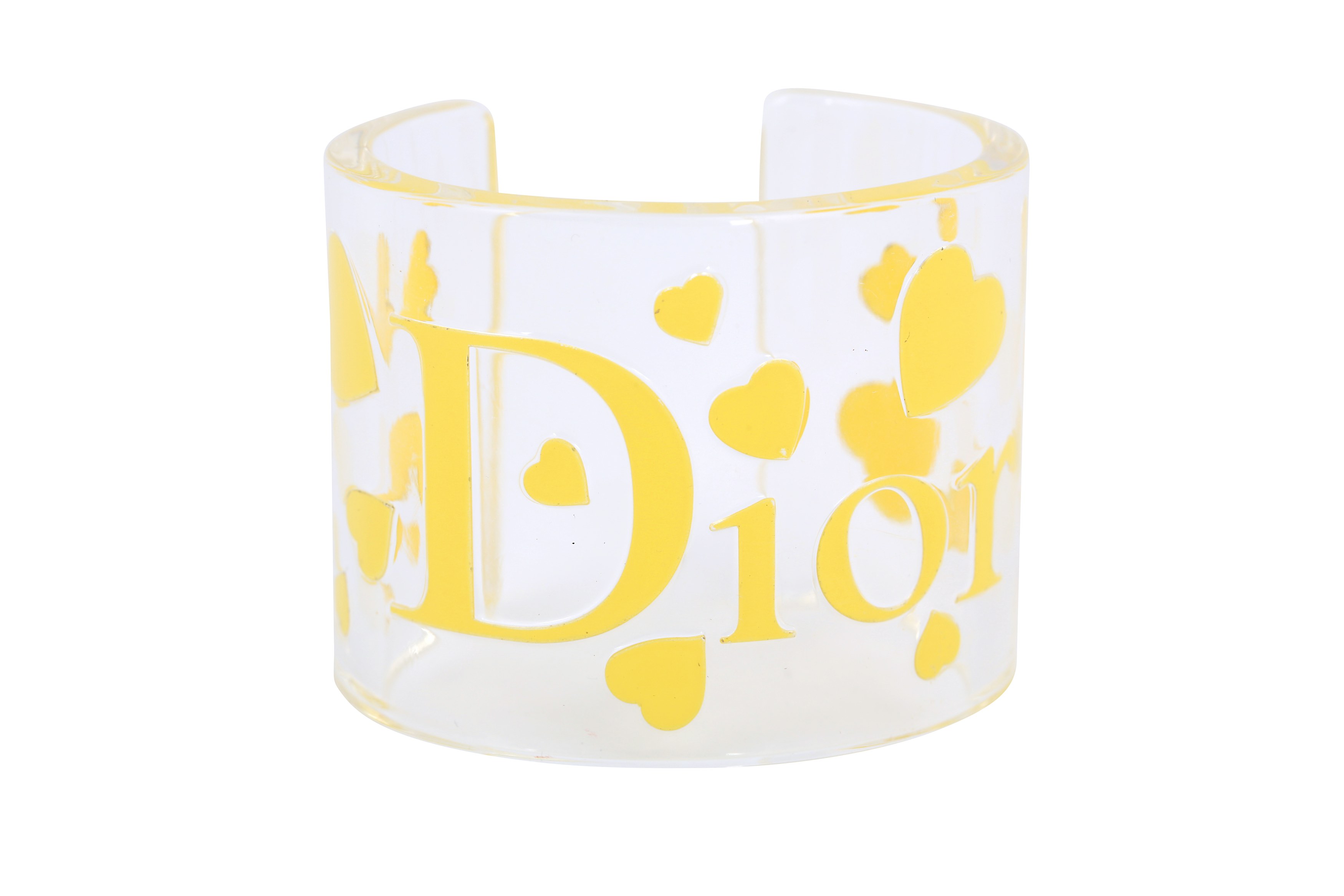 Christian Dior Yellow Transparent Lucite Cuff